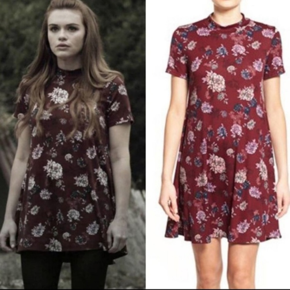 Lush Burgundy Floral Dress